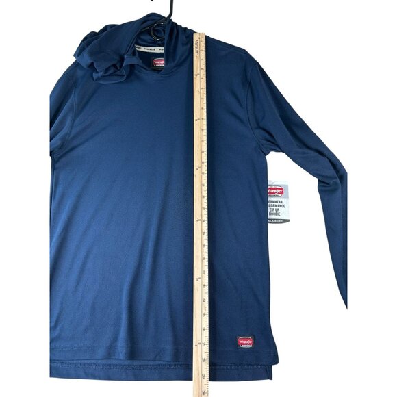 NEW Wrangler Workwear Performance Long Sleeve Sun Protection Hoodie Blue Sz S - Picture 7 of 9